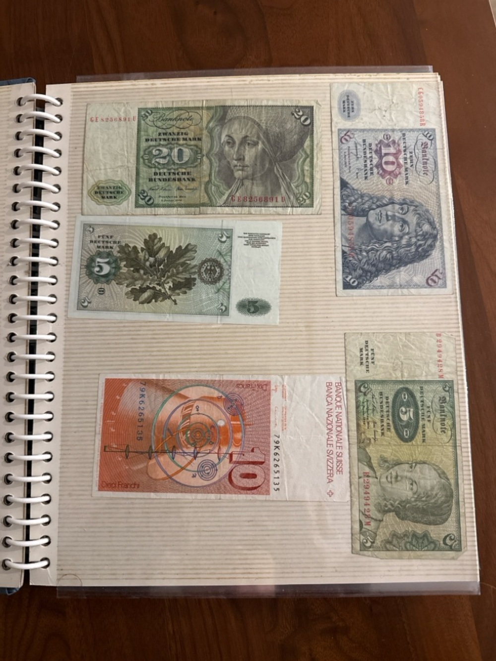 Vintage International Banknote Collection Sheet - Multi Color